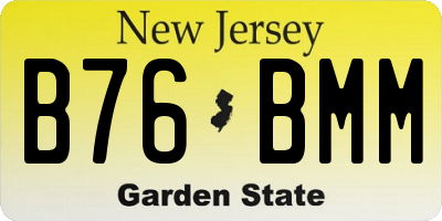 NJ license plate B76BMM