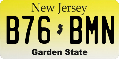 NJ license plate B76BMN