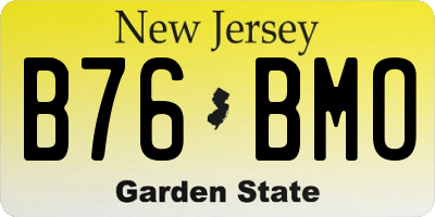 NJ license plate B76BMO