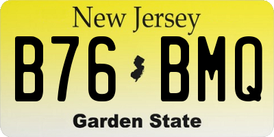 NJ license plate B76BMQ