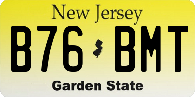 NJ license plate B76BMT