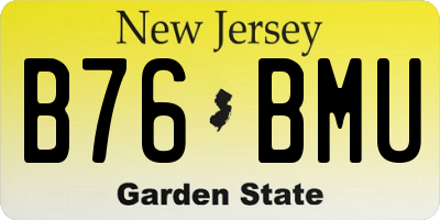 NJ license plate B76BMU