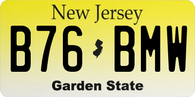 NJ license plate B76BMW