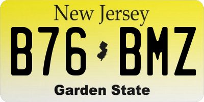 NJ license plate B76BMZ