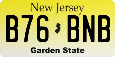 NJ license plate B76BNB