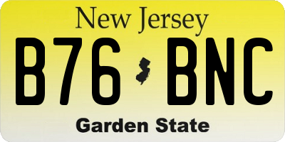 NJ license plate B76BNC