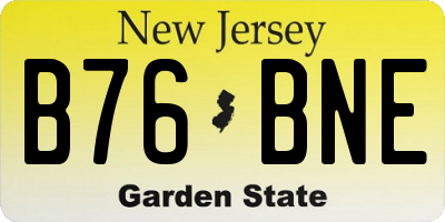 NJ license plate B76BNE