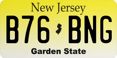 NJ license plate B76BNG