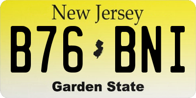 NJ license plate B76BNI