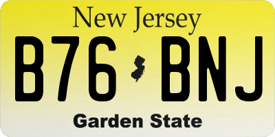 NJ license plate B76BNJ