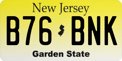 NJ license plate B76BNK
