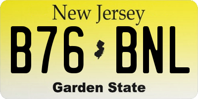 NJ license plate B76BNL