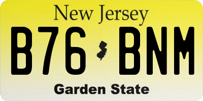 NJ license plate B76BNM