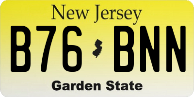 NJ license plate B76BNN