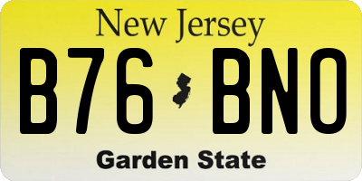 NJ license plate B76BNO