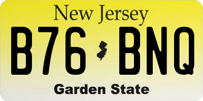 NJ license plate B76BNQ