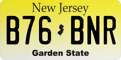 NJ license plate B76BNR