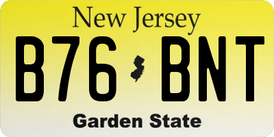 NJ license plate B76BNT