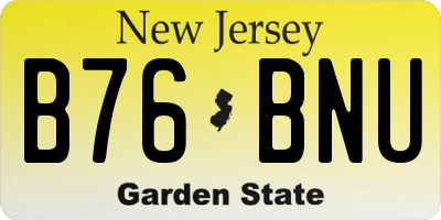 NJ license plate B76BNU