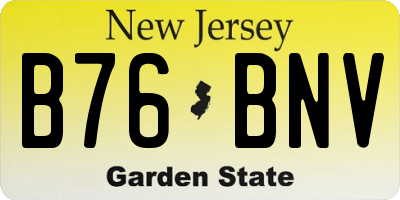 NJ license plate B76BNV