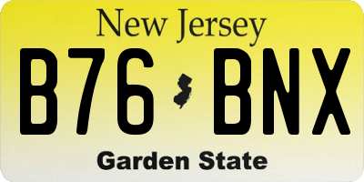 NJ license plate B76BNX