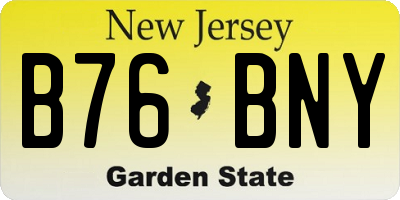 NJ license plate B76BNY