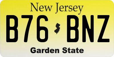 NJ license plate B76BNZ