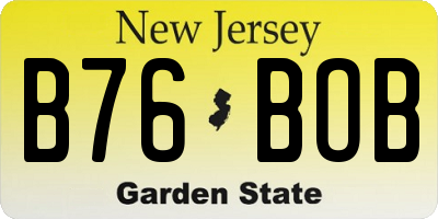 NJ license plate B76BOB