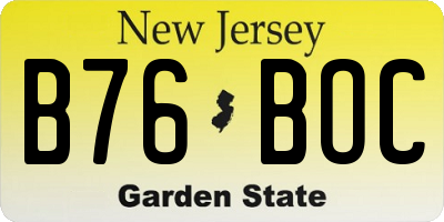 NJ license plate B76BOC