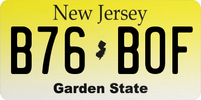 NJ license plate B76BOF