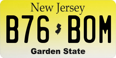 NJ license plate B76BOM