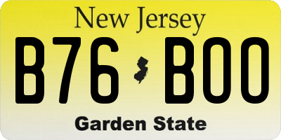 NJ license plate B76BOO