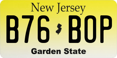 NJ license plate B76BOP
