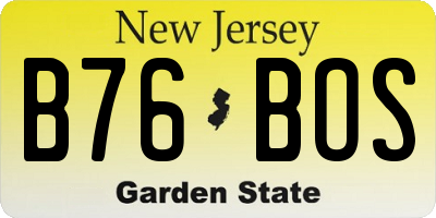 NJ license plate B76BOS