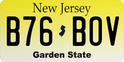 NJ license plate B76BOV