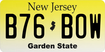 NJ license plate B76BOW