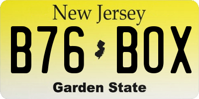 NJ license plate B76BOX