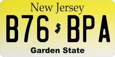 NJ license plate B76BPA