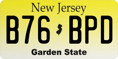NJ license plate B76BPD