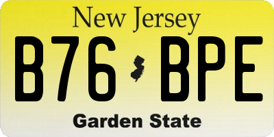 NJ license plate B76BPE