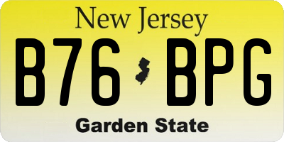 NJ license plate B76BPG