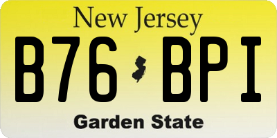 NJ license plate B76BPI