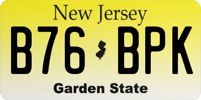 NJ license plate B76BPK