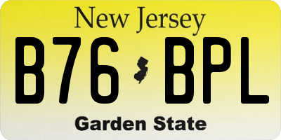 NJ license plate B76BPL