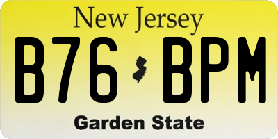 NJ license plate B76BPM