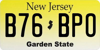 NJ license plate B76BPO