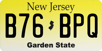 NJ license plate B76BPQ