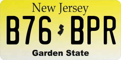 NJ license plate B76BPR
