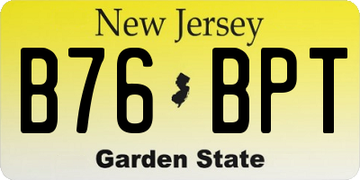 NJ license plate B76BPT