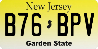NJ license plate B76BPV